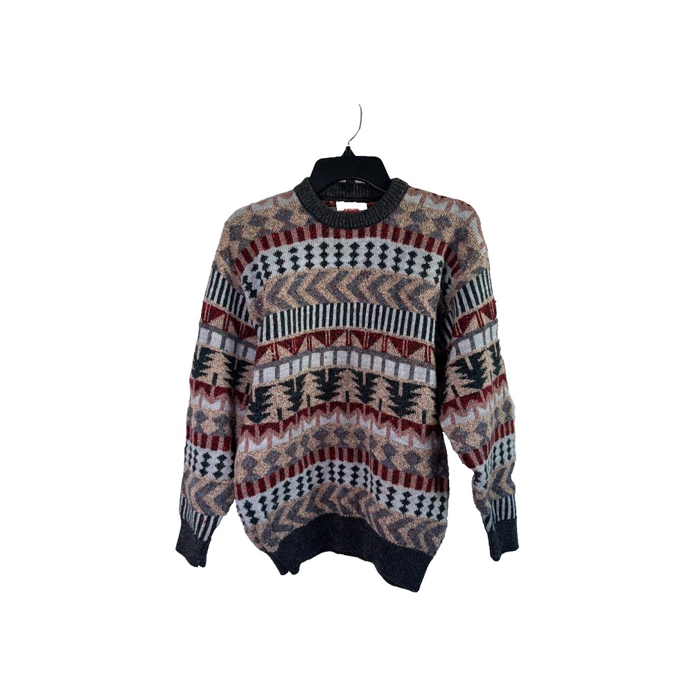 Vintage Golden Lamb Sweater Mens Medium Multicolor Aztec‎ Tight Knit Wool Ribbed